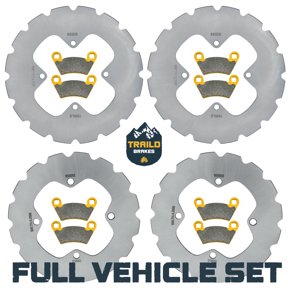 Traild Polaris Ranger 400/500/570/700/800 Mid-Size 2006-2022 Ridge Rider Rotor and Pad Kit