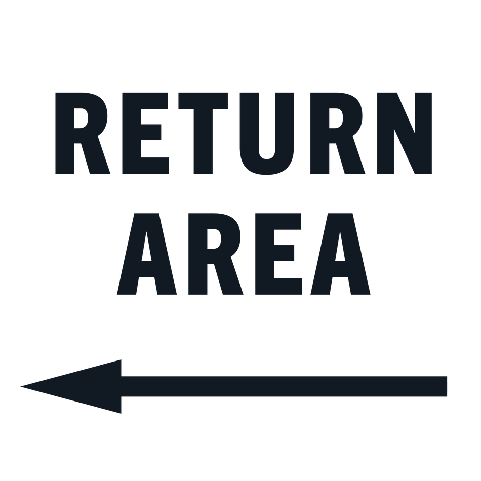 Aluminum Sign 24X18 - Return Area Left