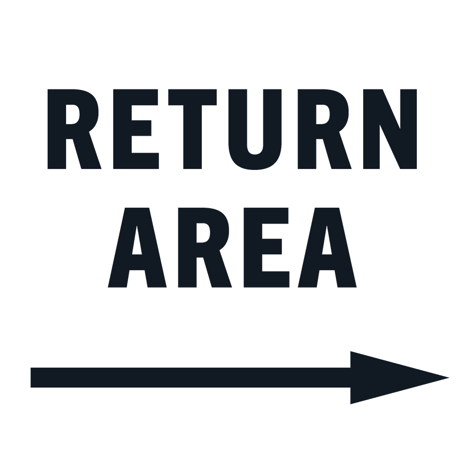 Aluminum Sign 24X18 - Return Area Right