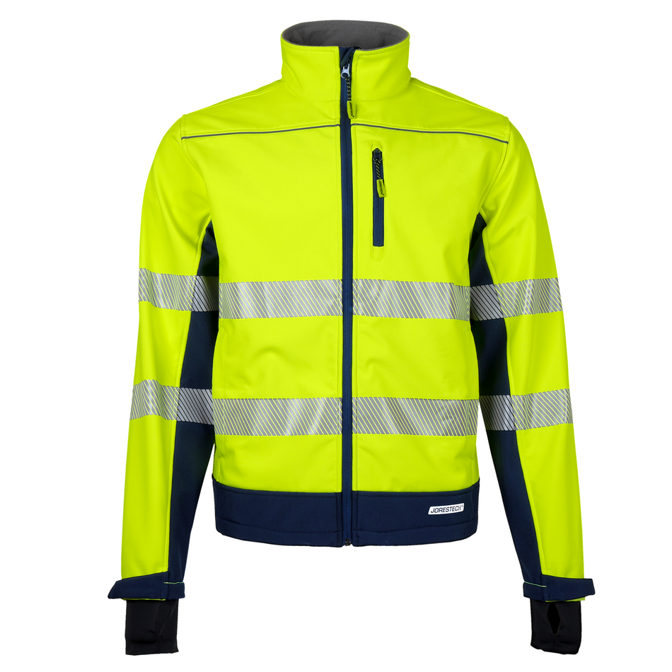 Jorestech Hi-Vis Softshell Water Repellent Fleece Lined Safety Jacket with Reflective Strips