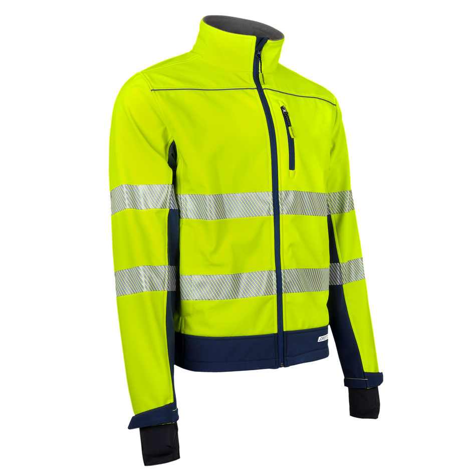 Jorestech Hi-Vis Softshell Water Repellent Fleece Lined Safety Jacket with Reflective Strips