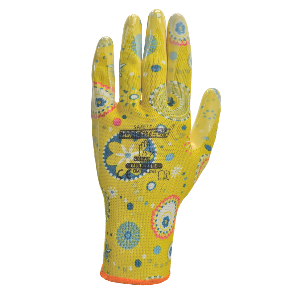 Jorestech Safety Gardening Gloves with Nitrile Dipped Palms – Pack of 12