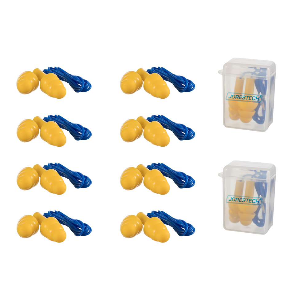 Jorestech Silicone Tri-Flange Corded Earplugs – 10 Pack