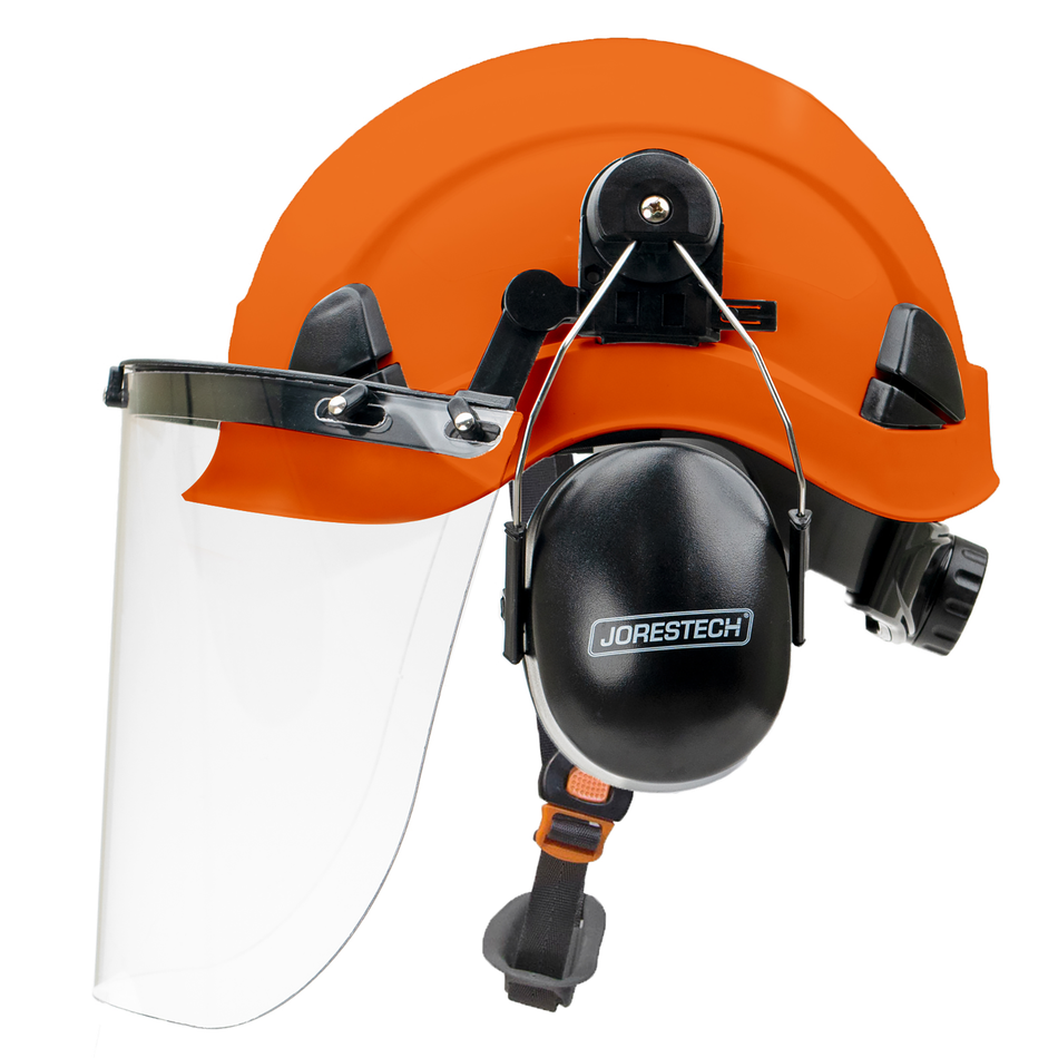 Jorestech Safety Helmet System with Face Shield and Earmuffs