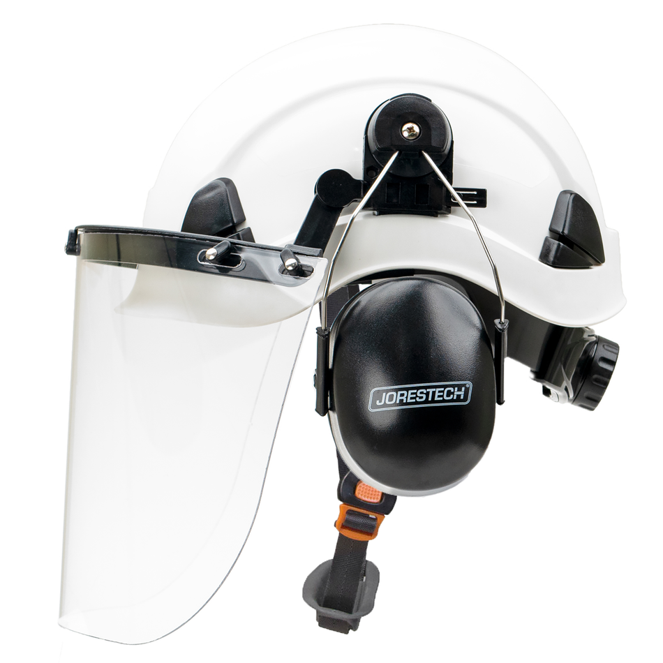Jorestech Safety Helmet System with Face Shield and Earmuffs