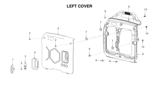 Tomahawk Left Cover Spare Part for TG3000i 3000 Watt Inverter Generator