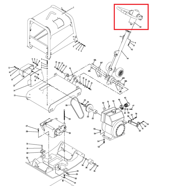 Tomahawk Handle Bar Spare Part for TPC170H 6.5HP Honda Reverse Compactor