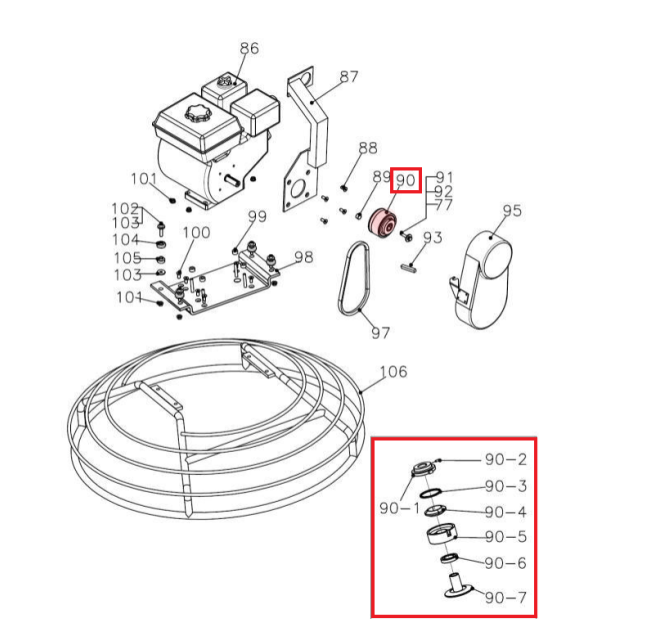 Tomahawk Clutch Spare Part for TPT24H 24" Honda Power Trowel