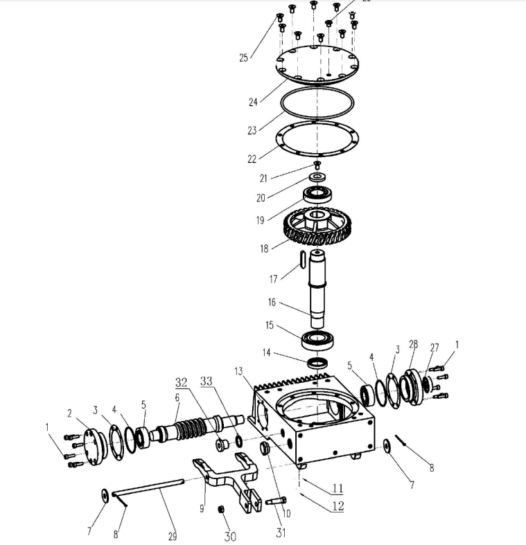 Tomahawk Right Gearbox Assembly Spare Part for TRT46V 8ft Ride-On Power Trowel