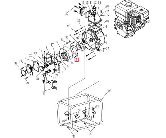 Tomahawk Circle Packing (30T2-5) Spare Part for TW3H 3" Honda Trash Pump