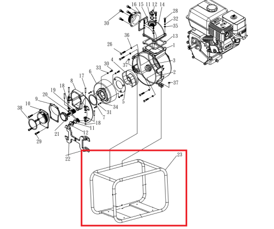 Tomahawk Roll Cage(MH030T-2) Spare Part for TW3H 3" Honda Trash Pump