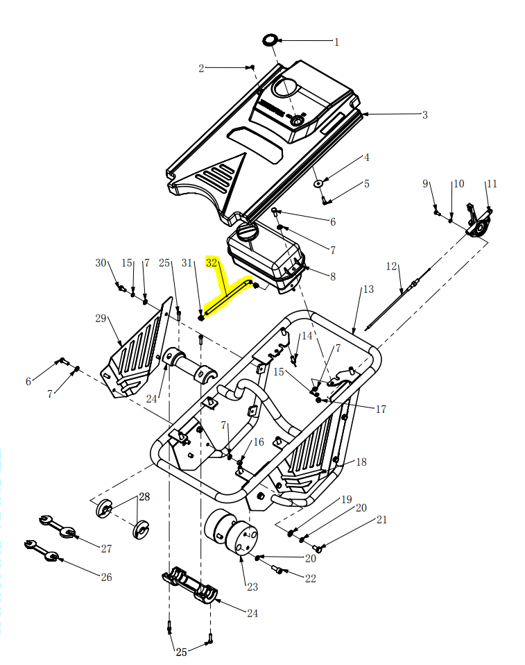 Tomahawk Fuel Filter Spare Part for Rammer 4-Stroke Engine (1101-00038-4)