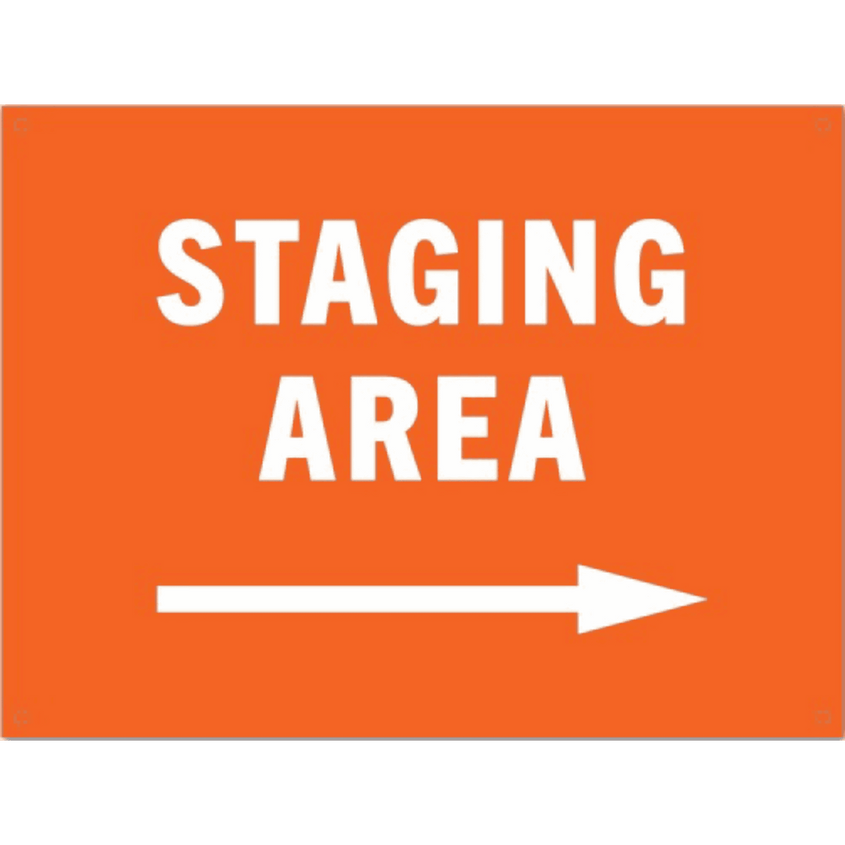 Aluminum Sign 24X18 - Staging Area Right