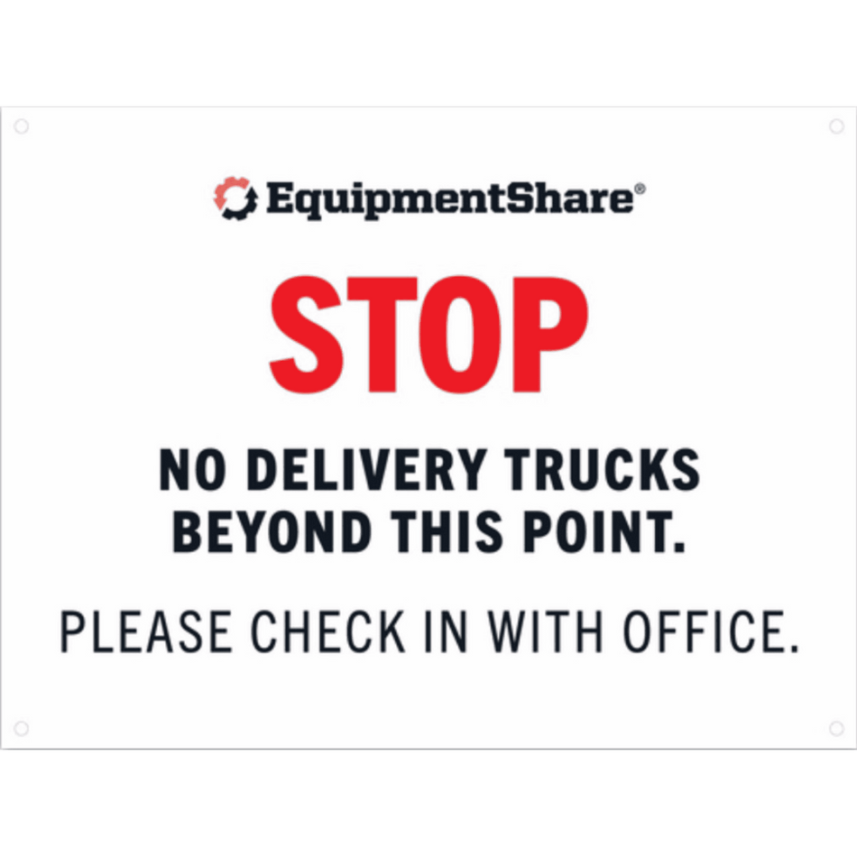 Wayfinding Stop No Delivery Trucks Sign 24 X 18
