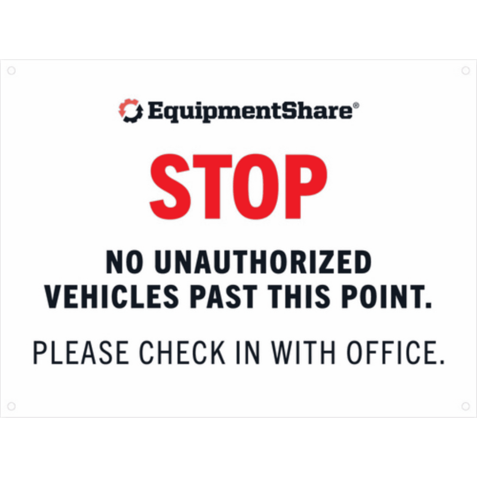 Wayfinding Stop No Unauthorized Vehicles Aluminum Sign 24 X 18