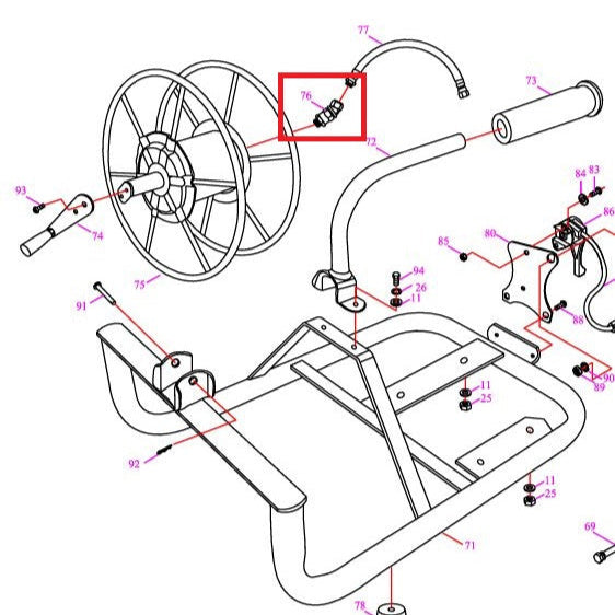 Tomahawk Roller (Part 76) Spare Part for TBS500 1.3HP Skid Sprayer