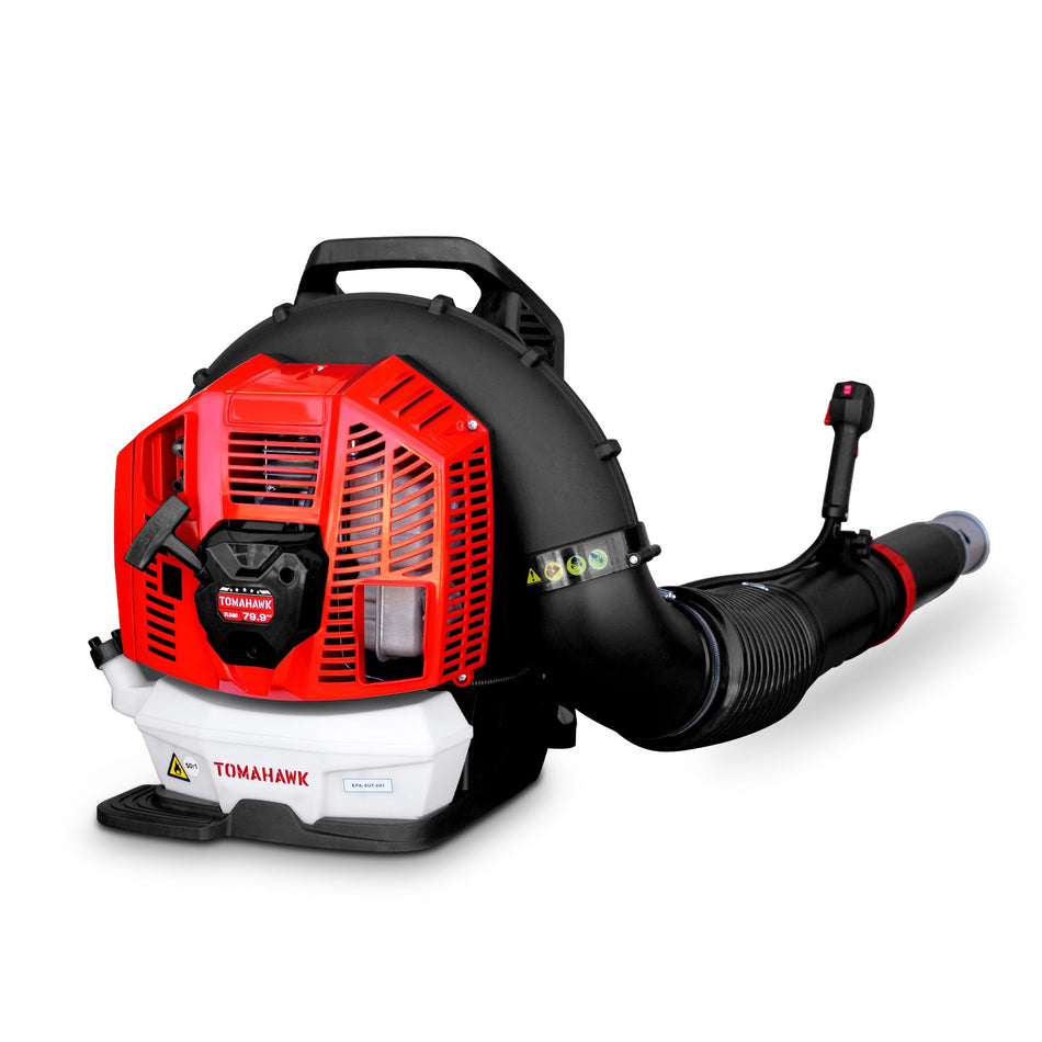 Tomahawk 79.9cc Commercial Backpack Leaf Blower 1,272 CFM 222 MPH Lightweight Professional Gas Powered Blower Landscaping Lawn Care Property Maintenance