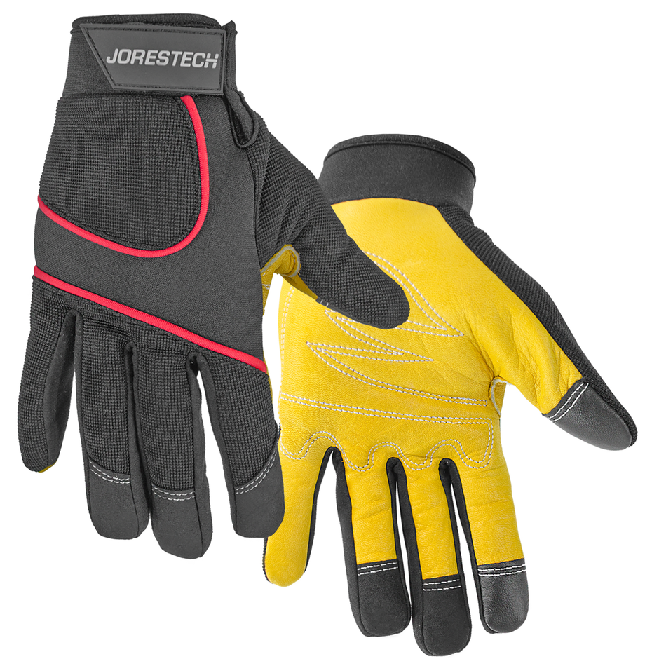 Jorestech Touchscreen Safety Work Gloves with Leather Palms