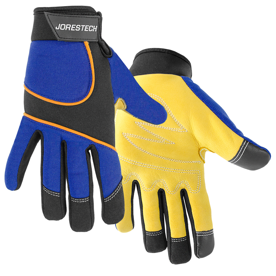 Jorestech Touchscreen Safety Work Gloves with Leather Palms