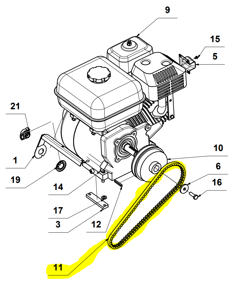 Tomahawk Belt for TPC90H Plate Compactor (4080000785)