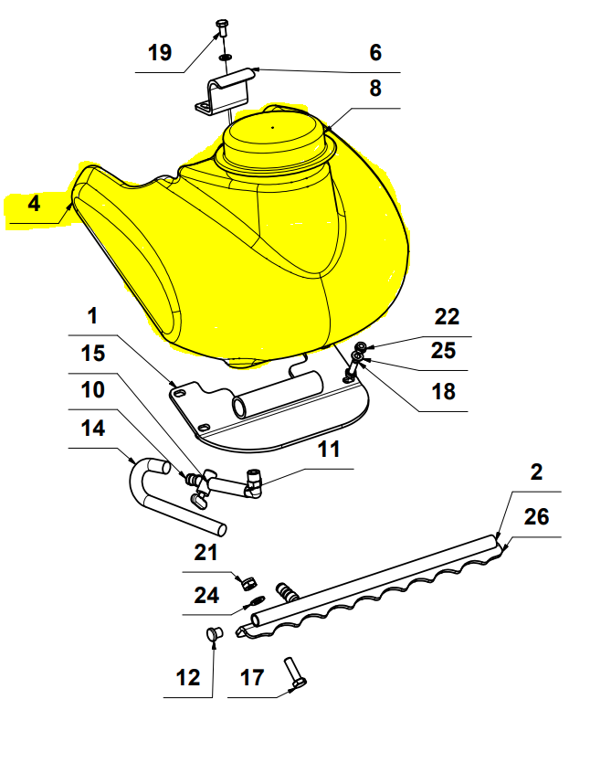 Tomahawk Water Tank for TPC90H Plate Compactor (600031326A)
