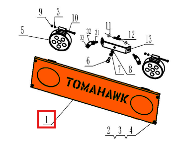 Tomahawk Label Plate Assembly Spare Part for TRT46V 8ft Ride-On Power Trowel