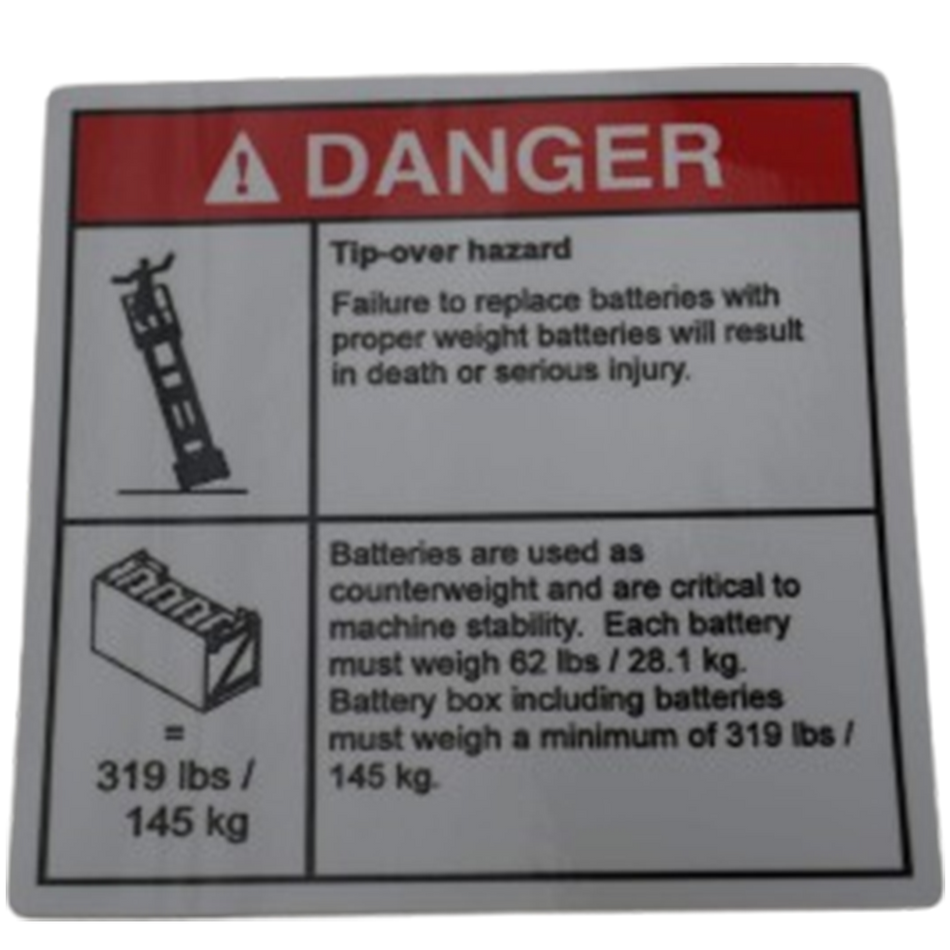 Decal Danger Tipover TSA/GN1298833GT