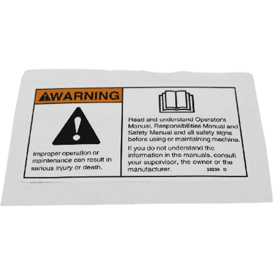 Decal - Warn Failure Read TSA/GN28236GT