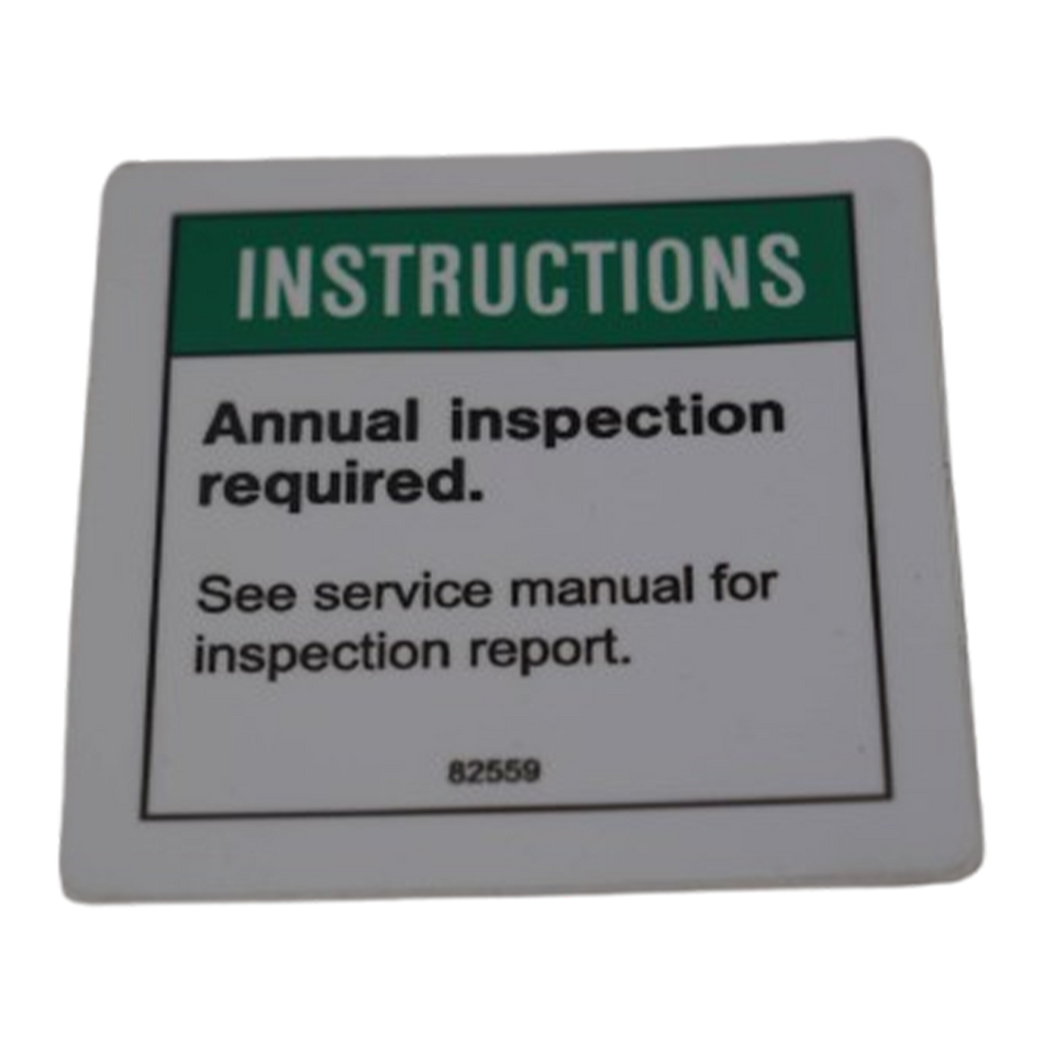 Decal - Notice Annual Inspection Required TSA/GN82559GT