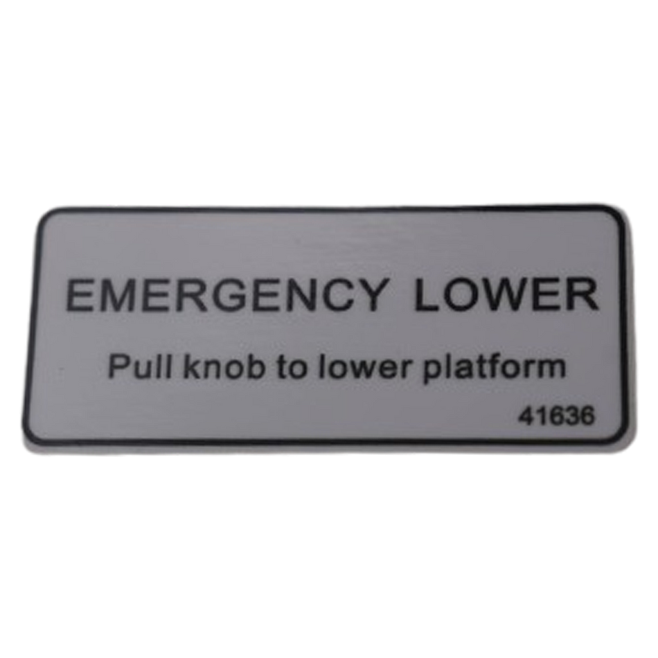 Decal - Emergency Lower TSA/MY41636