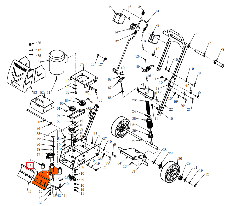 Tomahawk Lower Clamp Plate 1510-04000-3 (P014)  Spare Part for TSCP8 8" Electric Floor Scraper