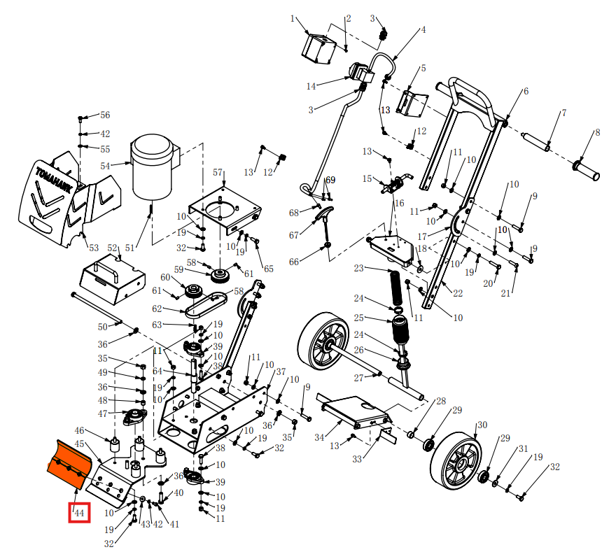 Tomahawk Upper Clamp Plate (1510-05000-3) (P014) Spare Part for TSCP8 8" Electric Floor Scraper
