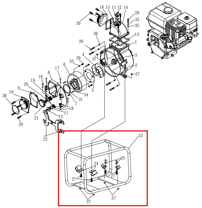 Tomahawk Vibration Isolation Mount Spare Part for TW3H 3" Honda Trash Pump