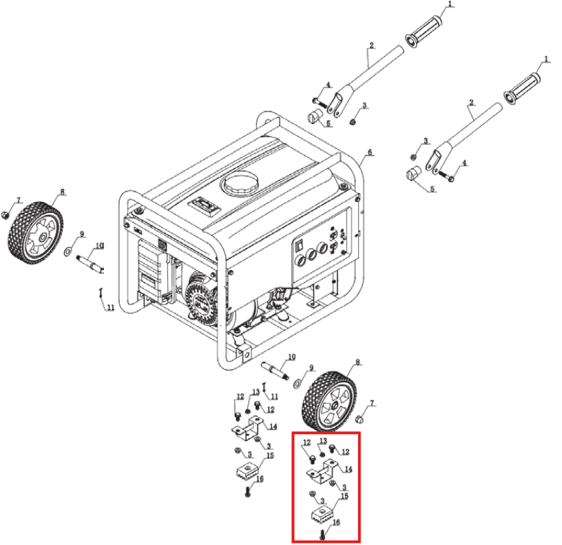Tomahawk Foot Replacement Spare Part for TWG120A 120 Amp Welder Generator