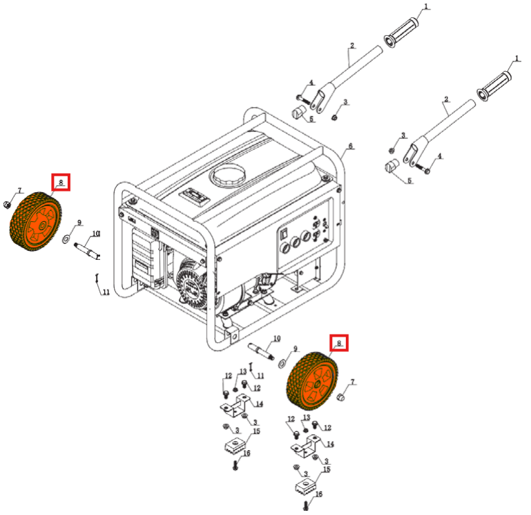 Tomahawk Wheel Kit Spare Part for TWG120A 120 Amp Welder Generator
