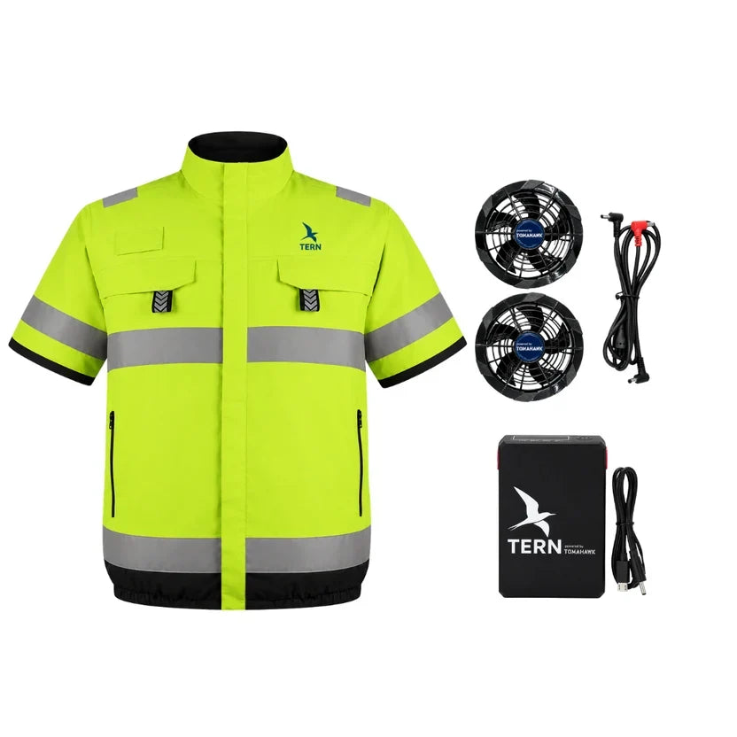 Tomahawk 30V Battery-Powered High Vis Fan-Cooled Short Sleeve Complete Cooling System
