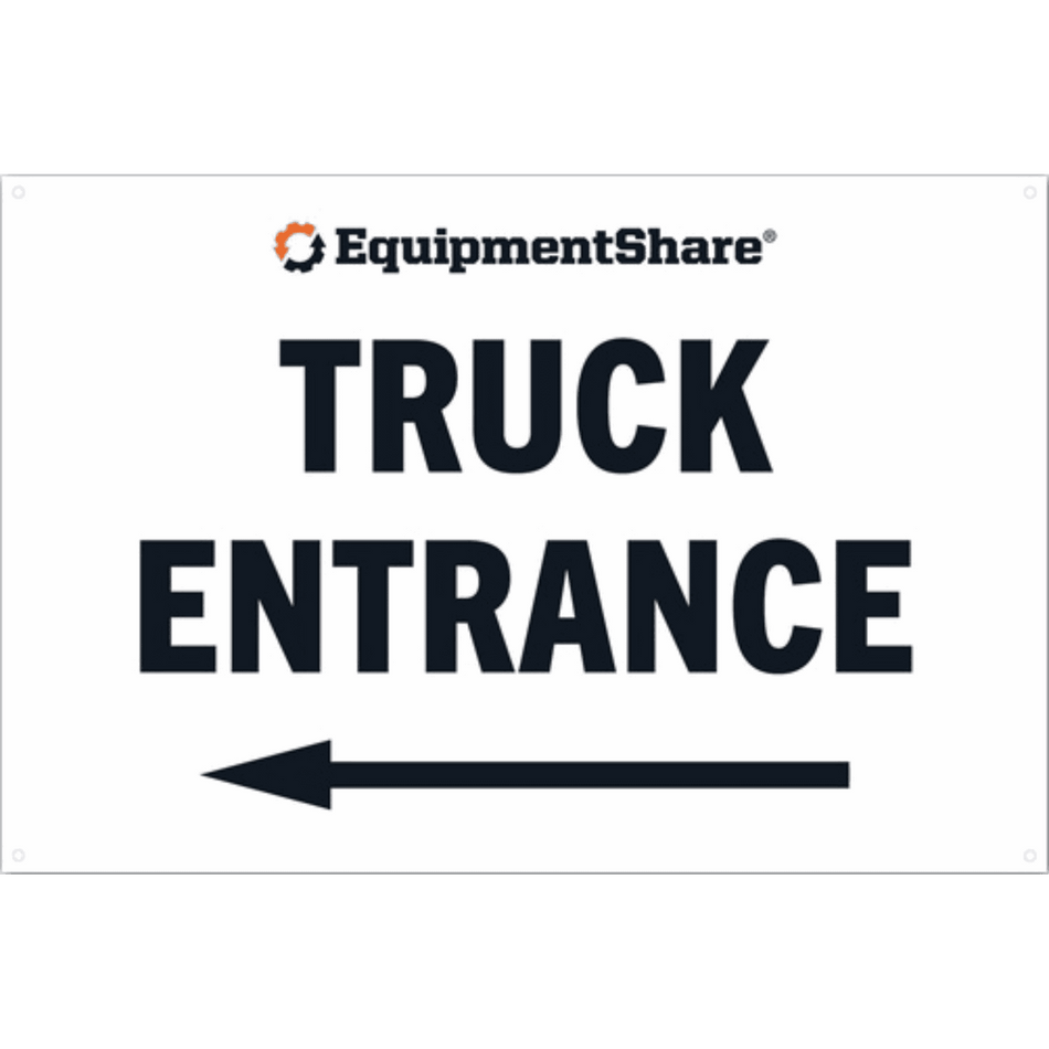 Wayfinding Truck Entrance Left Arrow Sign 36 X 24