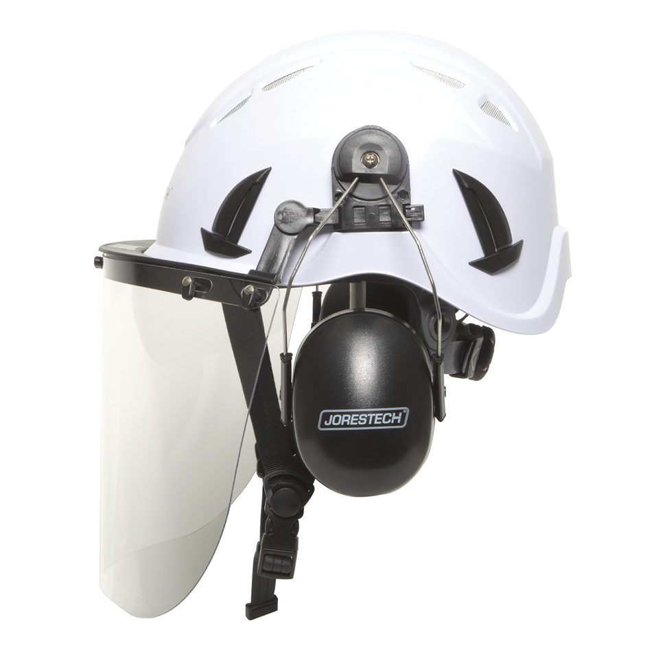 Jorestech Ventilated Safety Work at Height Helmet System with Face Shield and Earmuffs