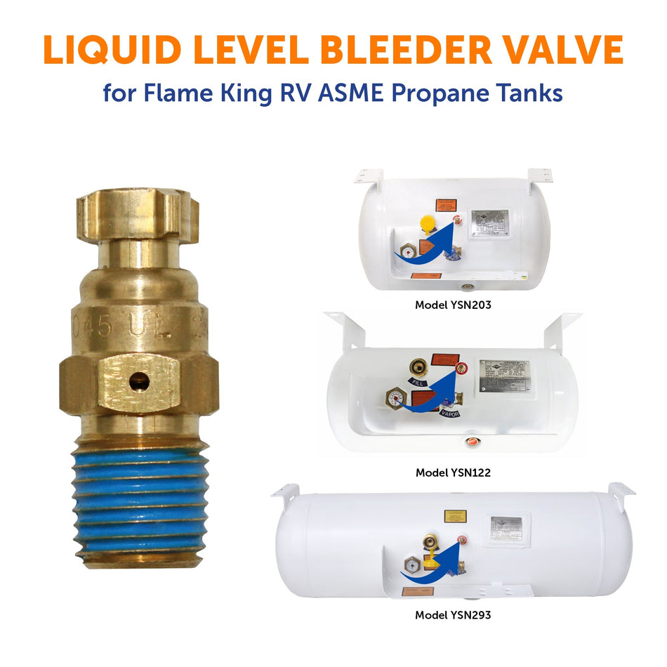 Flame King Replacement Liquid Level Bleeder Valve for RV ASME Tanks