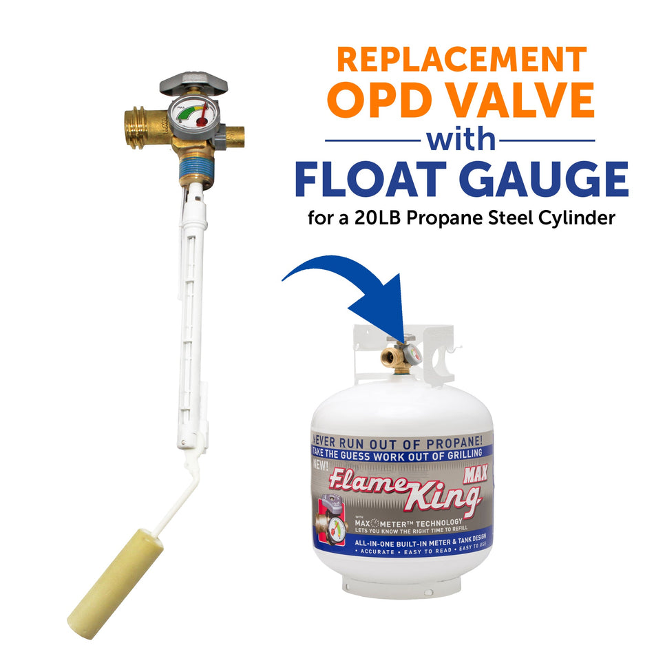 Flame King 20lb OPD Valve with Float Gauge