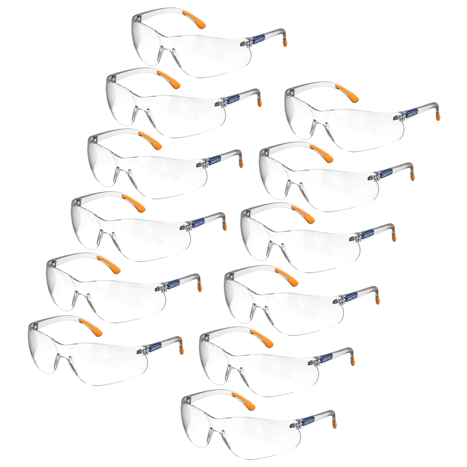 Jorestech Wraparound Safety Glasses for High Impact Protection - Pack of 12
