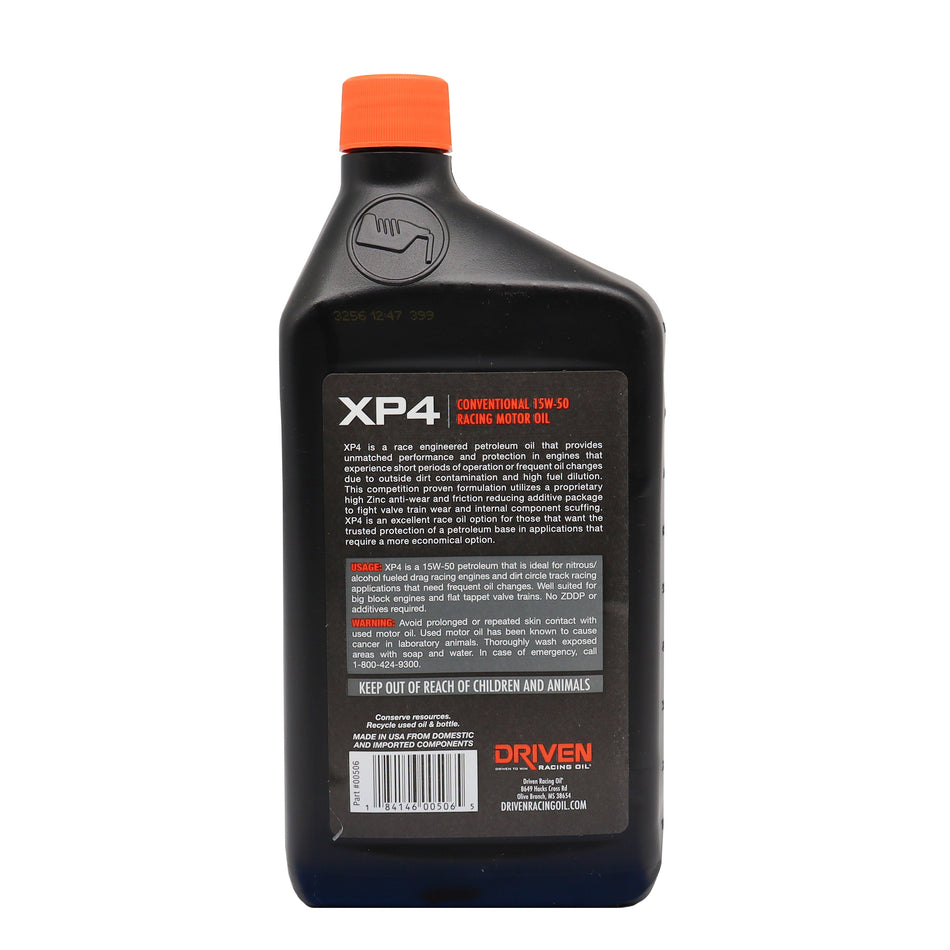 Driven Racing Oil XP4 SAE 15W-50 Conventional | Quart
