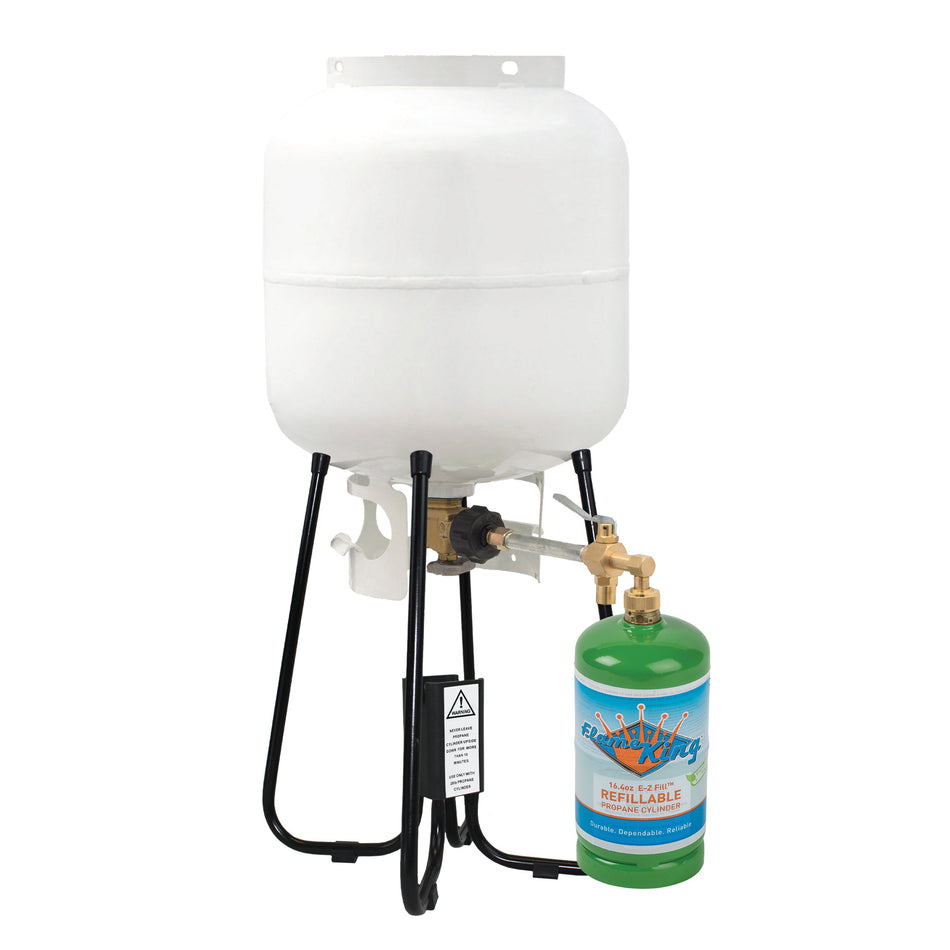 Flame King YSN1LBKTa Eco Friendly 1lb Refillable Reusable Propane Cylinder + Refill Kit