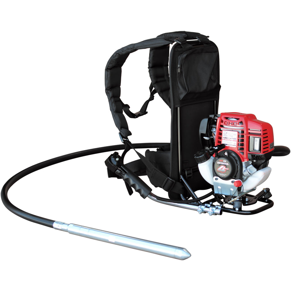 Tomahawk 2HP Honda Concrete Vibrator with Flex Shaft Cable Whip Backpack