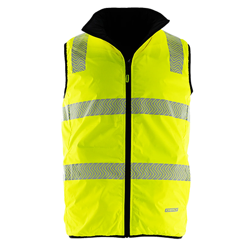 Jorestech Hi Vis Reversible Insulated Safety Vest with Reflective Thermal Transfer Strips