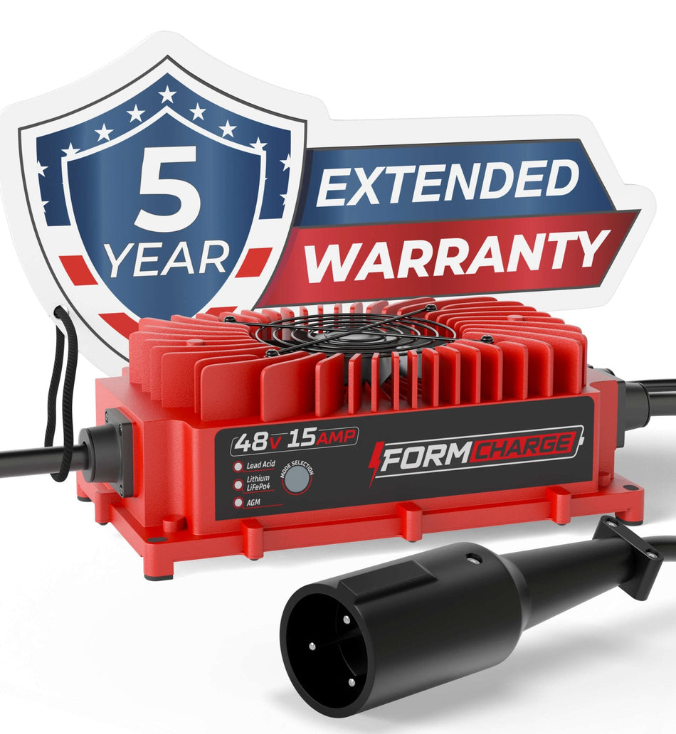 FORM Charge Club Car 48V Golf Cart Charger - Precedent & DS - 48V 15A Lithium, LiFePO4, Lead Acid, AGM