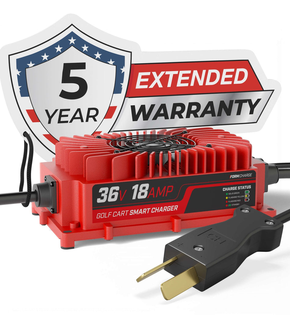 FORM Charge  36V Golf Cart Charger for Club Car, EZGO & Yamaha with Crowfoot Plug - Lead Acid - PRO VERSION
