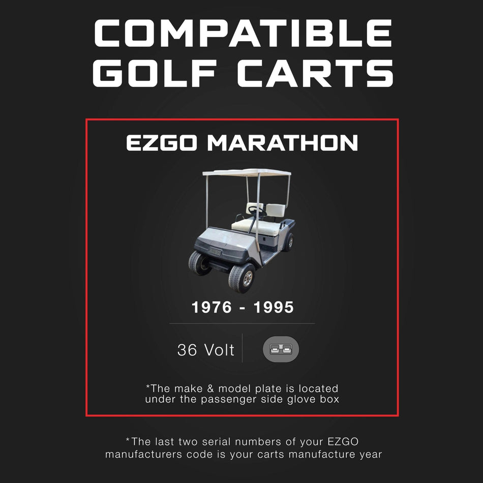 FORM Charge EZGO 36V Golf Cart Charger - Marathon - SB50 Anderson Plug - 36V 18A Lithium, LiFePO4, Lead Acid, AGM