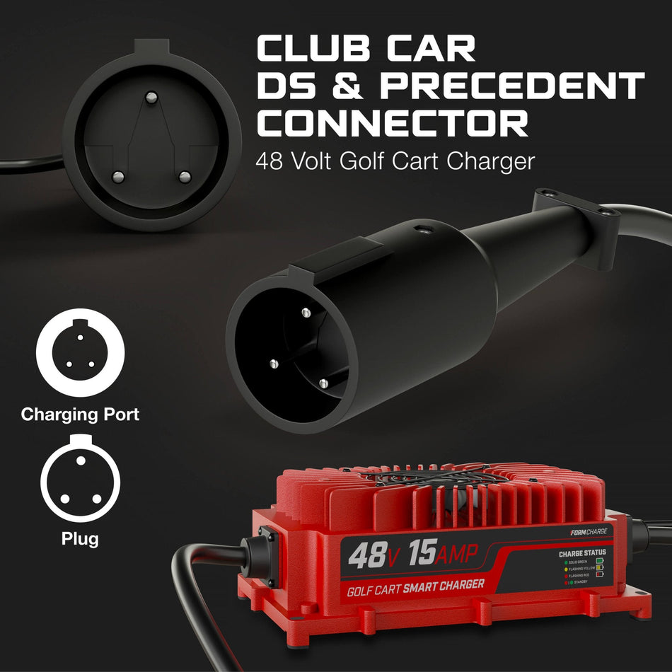 FORM Charge Club Car 48V Golf Cart Charger - Precedent & DS - Lead Acid - PRO VERSION