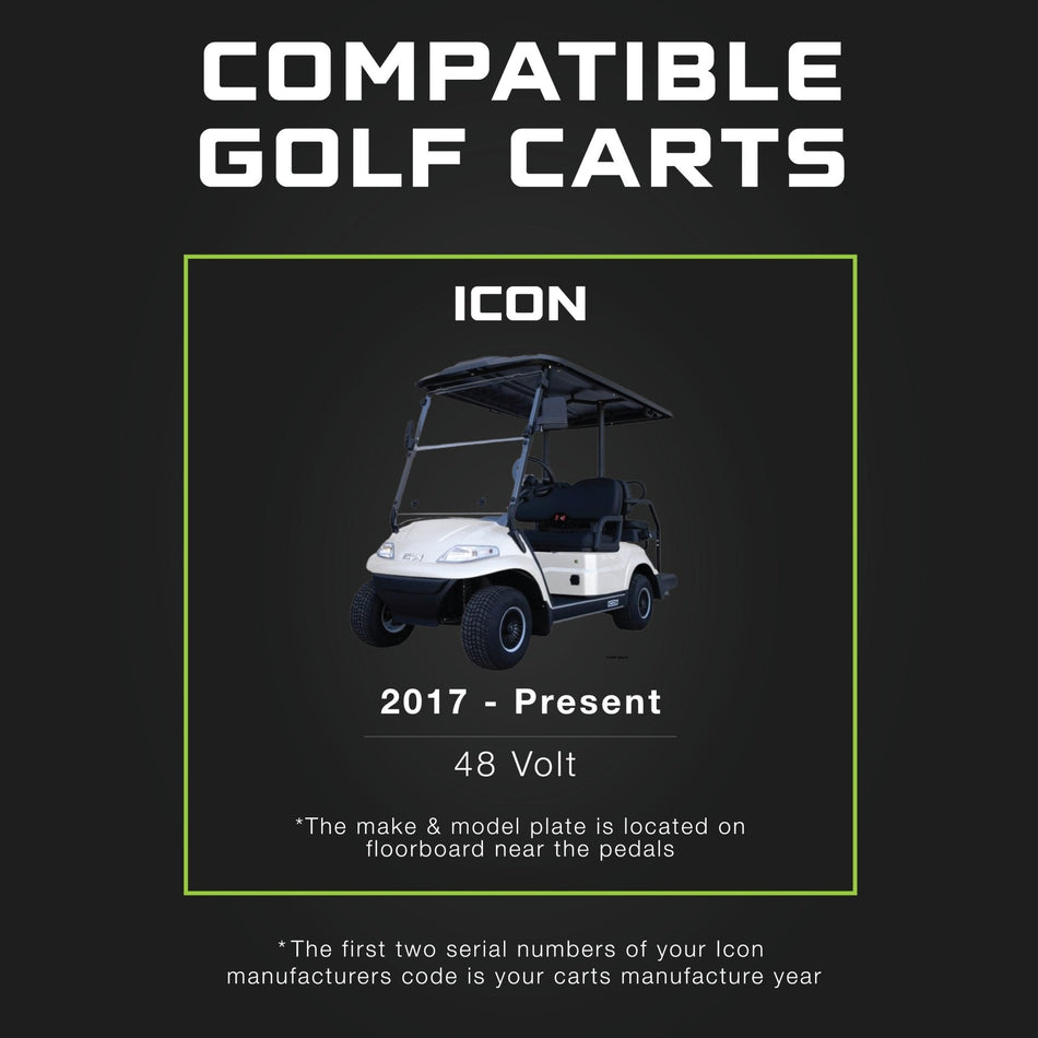 FORM Charge ICON 48 Volt Golf Cart Battery Charger - 48V 15 AMP Lithium, LiFePO4, Lead Acid, AGM